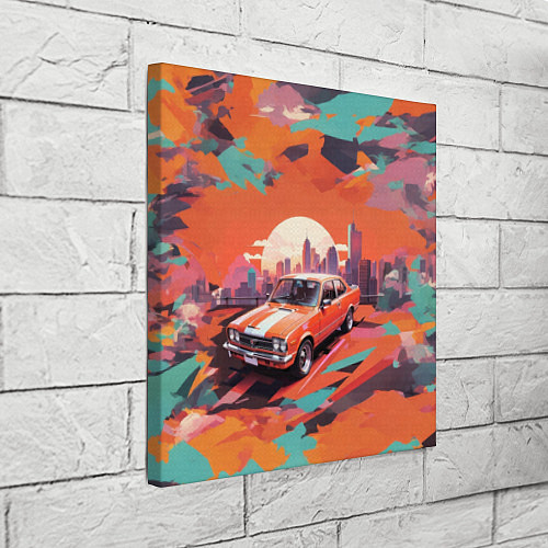 Картина квадратная Автомобиль в оранжевом цвете / 3D-принт – фото 3