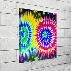 Холст квадратный Colorful floral composition - tie-dye, цвет: 3D-принт — фото 2