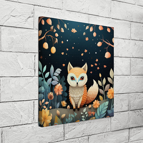 Картина квадратная Фэнтезийная лисичка в лесу фолк-арт / 3D-принт – фото 3
