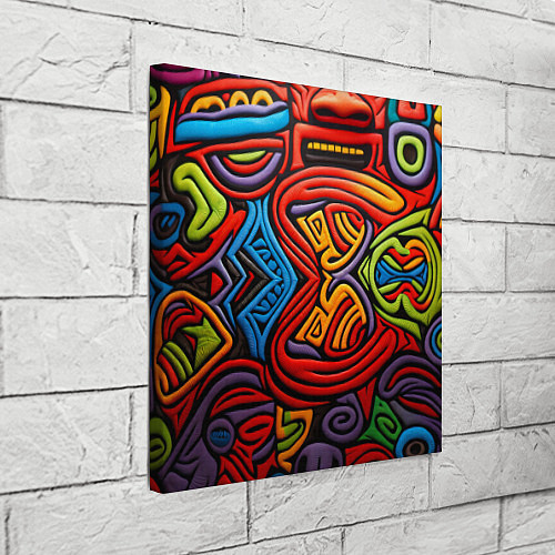 Картина квадратная Разноцветный узор в стиле абстракционизм / 3D-принт – фото 3