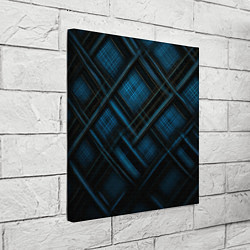 Холст квадратный Тёмно-синяя шотландская клетка, цвет: 3D-принт — фото 2