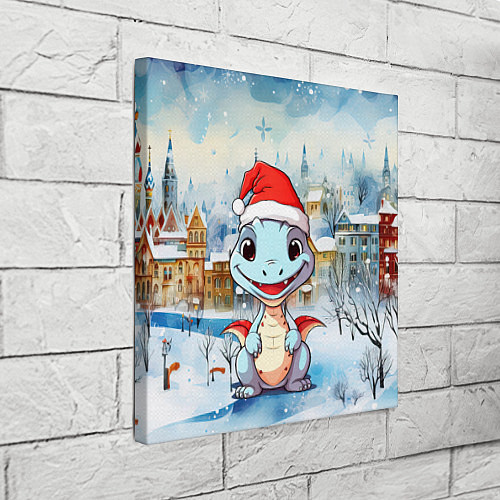 Картина квадратная Новогодний дракон 2024 / 3D-принт – фото 3