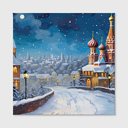 Холст квадратный Москва новый год, цвет: 3D-принт — фото 2