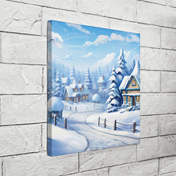 Холст квадратный Снежный зимний фон, цвет: 3D-принт — фото 2
