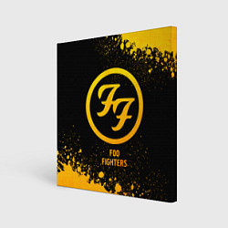 Холст квадратный Foo Fighters - gold gradient, цвет: 3D-принт