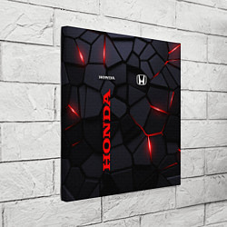 Холст квадратный Honda черные плиты с эффектом свечения, цвет: 3D-принт — фото 2