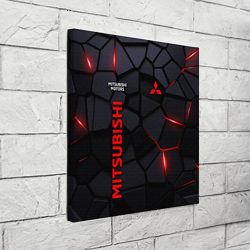 Картина квадратная Mitsubishi черные плиты с эффектом свечения / 3D-принт – фото 3