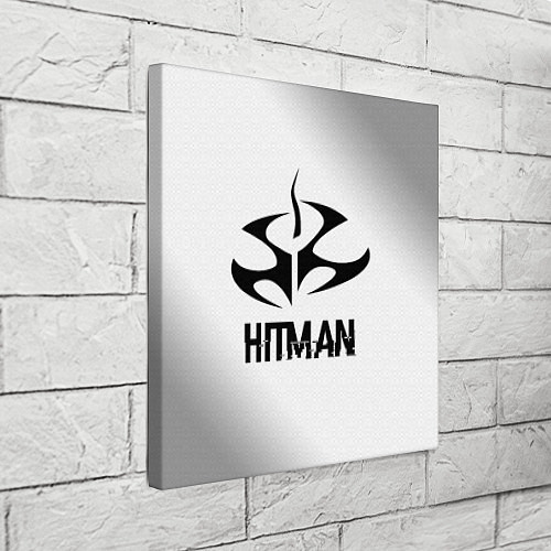 Картина квадратная Hitman glitch на светлом фоне / 3D-принт – фото 3