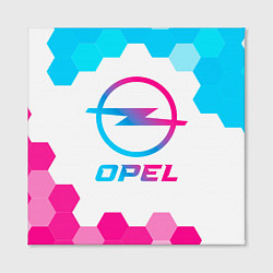 Холст квадратный Opel neon gradient style, цвет: 3D-принт — фото 2