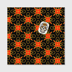 Холст квадратный Радужный цветочный череп, цвет: 3D-принт — фото 2