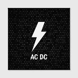 Холст квадратный AC DC glitch на темном фоне, цвет: 3D-принт — фото 2