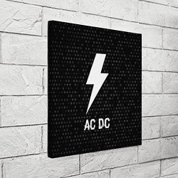 Холст квадратный AC DC glitch на темном фоне, цвет: 3D-принт — фото 2