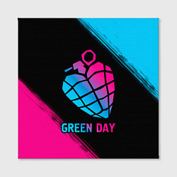 Холст квадратный Green Day - neon gradient, цвет: 3D-принт — фото 2