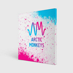 Холст квадратный Arctic Monkeys neon gradient style, цвет: 3D-принт