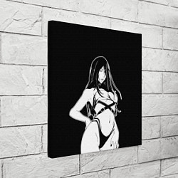 Холст квадратный Унохана на черном фоне, цвет: 3D-принт — фото 2