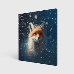 Холст квадратный Fox in the snow, цвет: 3D-принт