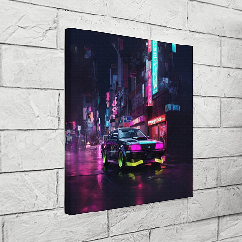 Картина квадратная Автомобиль с пурпурными фарами / 3D-принт – фото 3
