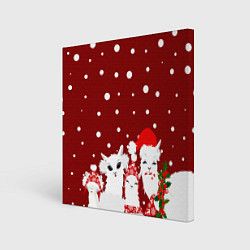 Холст квадратный Семья ламы, цвет: 3D-принт