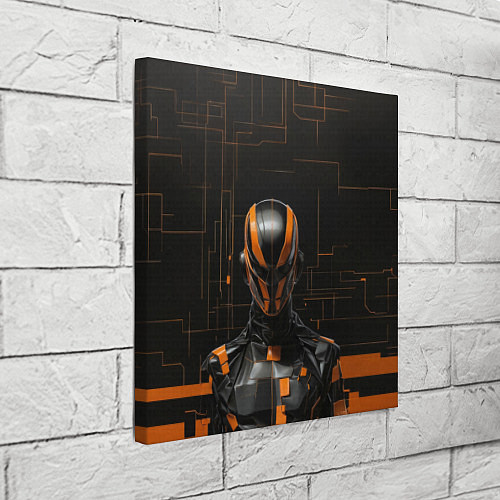 Картина квадратная Андроид с оранжевыми линиями / 3D-принт – фото 3
