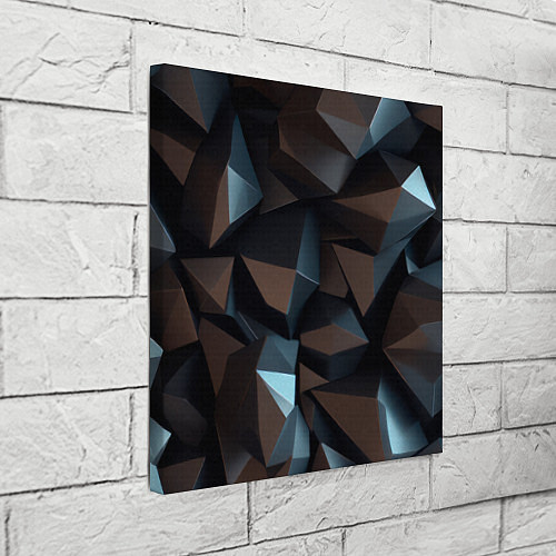 Картина квадратная Черная геометрическая абстракция - объемные грани / 3D-принт – фото 3