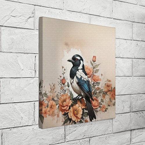 Картина квадратная Птица в цветах / 3D-принт – фото 3