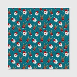 Холст квадратный Дед Мороз и олени, цвет: 3D-принт — фото 2
