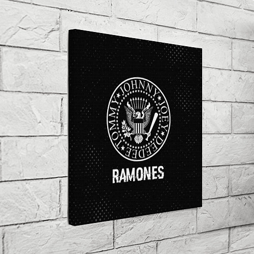 Картина квадратная Ramones glitch на темном фоне / 3D-принт – фото 3