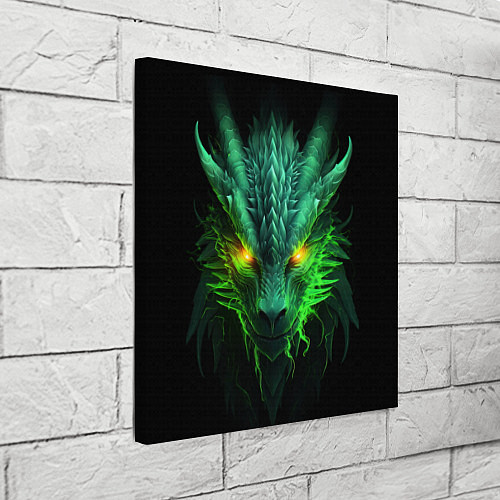 Картина квадратная Светящийся зеленый дракон 2024 / 3D-принт – фото 3