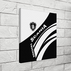 Холст квадратный Scania дальнобойщик, цвет: 3D-принт — фото 2