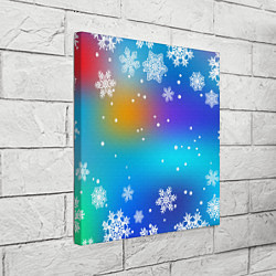 Холст квадратный Снегопад на Новый год, цвет: 3D-принт — фото 2