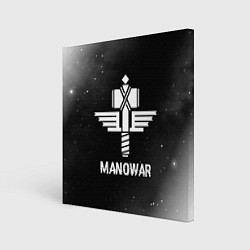 Холст квадратный Manowar glitch на темном фоне, цвет: 3D-принт