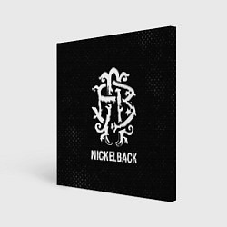 Холст квадратный Nickelback glitch на темном фоне, цвет: 3D-принт
