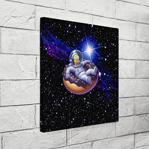 Картина квадратная Космонавт Гомер Симпсон на пончике - нейросеть / 3D-принт – фото 3