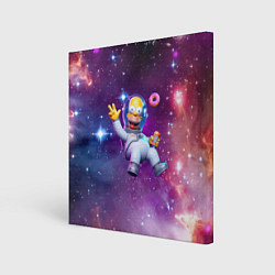 Холст квадратный Homer Simpson in space - ai art, цвет: 3D-принт