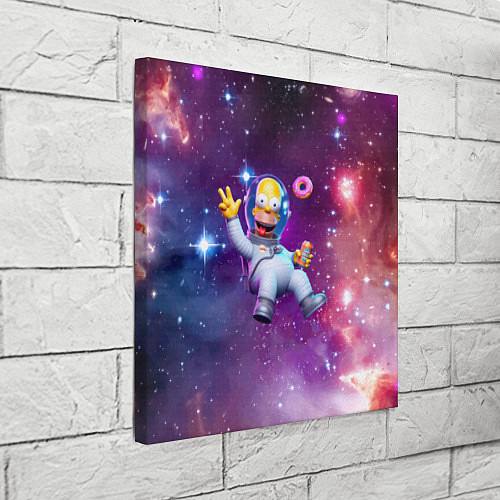 Картина квадратная Homer Simpson in space - ai art / 3D-принт – фото 3