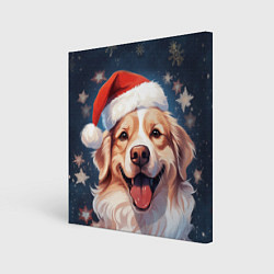 Картина квадратная New Years mood from Santa the dog