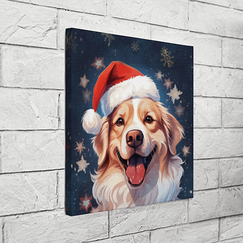Картина квадратная New Years mood from Santa the dog / 3D-принт – фото 3