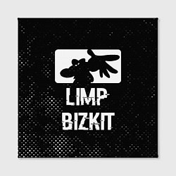 Холст квадратный Limp Bizkit glitch на темном фоне, цвет: 3D-принт — фото 2