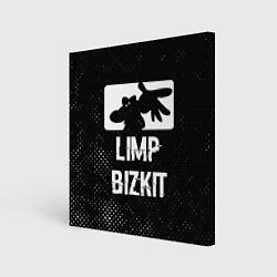 Холст квадратный Limp Bizkit glitch на темном фоне, цвет: 3D-принт