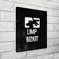 Холст квадратный Limp Bizkit glitch на темном фоне, цвет: 3D-принт — фото 2