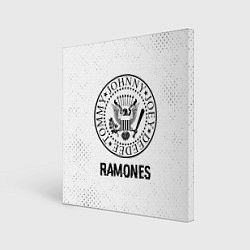 Холст квадратный Ramones glitch на светлом фоне, цвет: 3D-принт