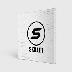 Холст квадратный Skillet glitch на светлом фоне, цвет: 3D-принт