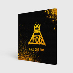 Холст квадратный Fall Out Boy - gold gradient, цвет: 3D-принт