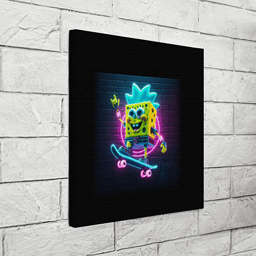 Картина квадратная Sponge Bob on a skateboard / 3D-принт – фото 3