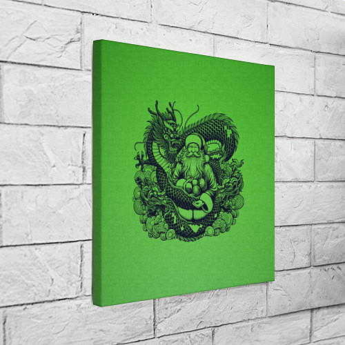 Картина квадратная Дракон и Дед Мороз азиат / 3D-принт – фото 3