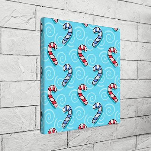 Картина квадратная Новогодний леденец трость / 3D-принт – фото 3