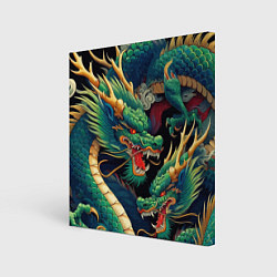 Холст квадратный Два Японских дракона - ирезуми, цвет: 3D-принт