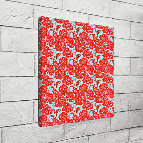 Картина квадратная Красная гжель / 3D-принт – фото 3