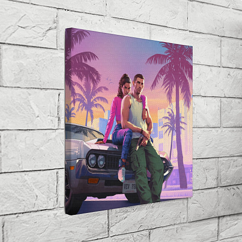 Картина квадратная Jason & Lucia - GTA 6 official art / 3D-принт – фото 3