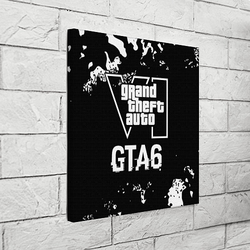 Картина квадратная GTA6 glitch на темном фоне / 3D-принт – фото 3